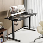 Standing Desk, Height Adjustable Sit-Stand Office, White | Electric Adjustable Standing Desk, Sit to Stand Computer Office Desk with Splice Board, Memory Preset, Lifts