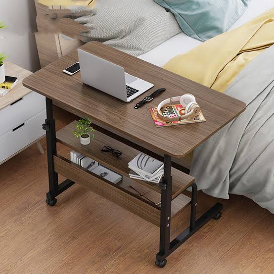 Adjustable Laptop Table with Bookshelf