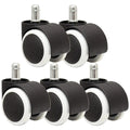 Office Chair Wheels Replacement Set of 5 – Universal Heavy Duty Rubber Casters