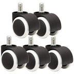 Office Chair Wheels Replacement Set of 5 – Universal Heavy Duty Rubber Casters