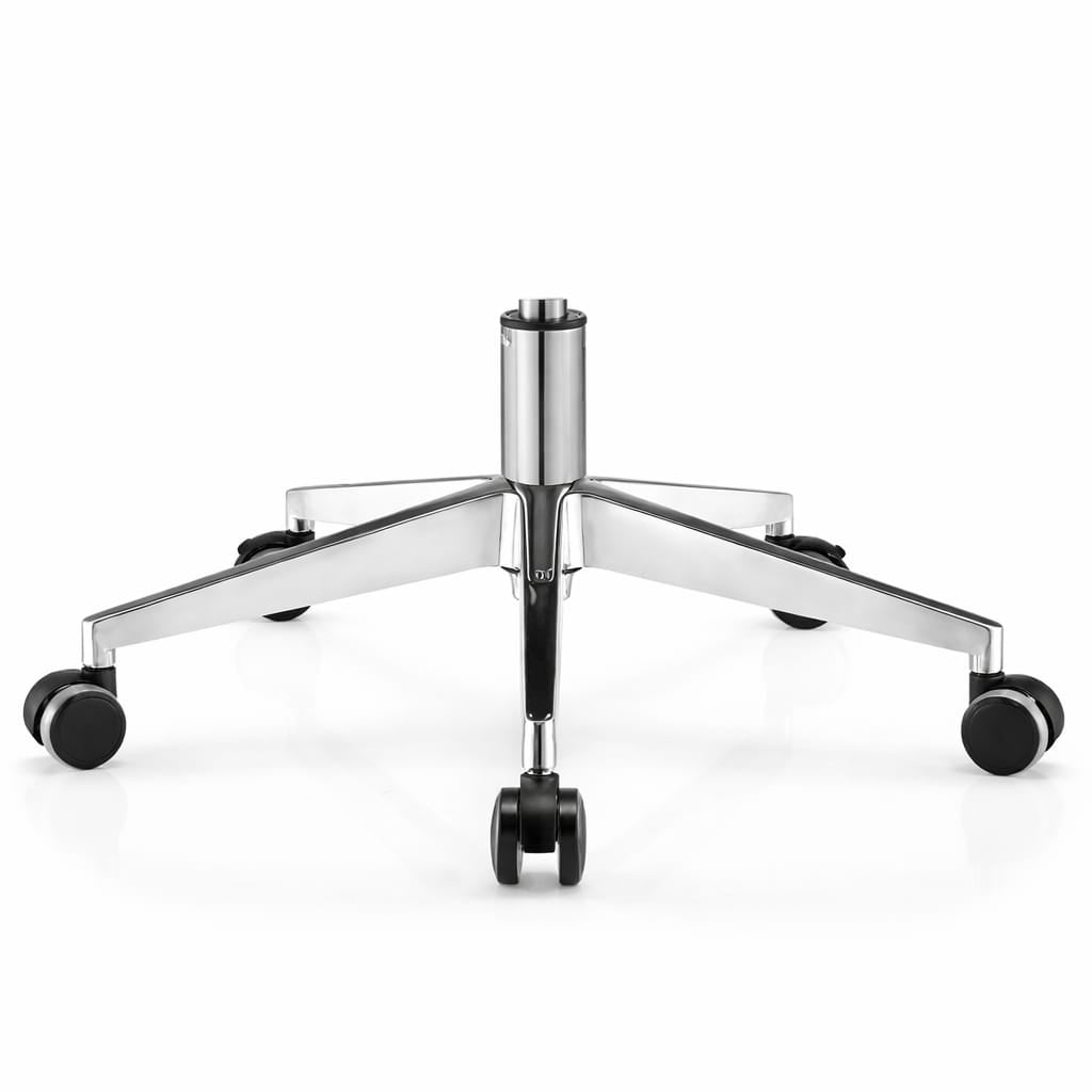 Heavy-Duty Aluminum Alloy Chrome Base with Wheels for Office Chair