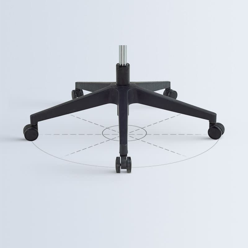 PU Plastic Office Chair Base with Wheels – Universal 5-Star Replacement