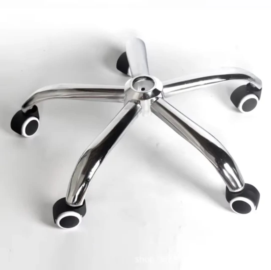 Chrome Metal Base with Wheels
