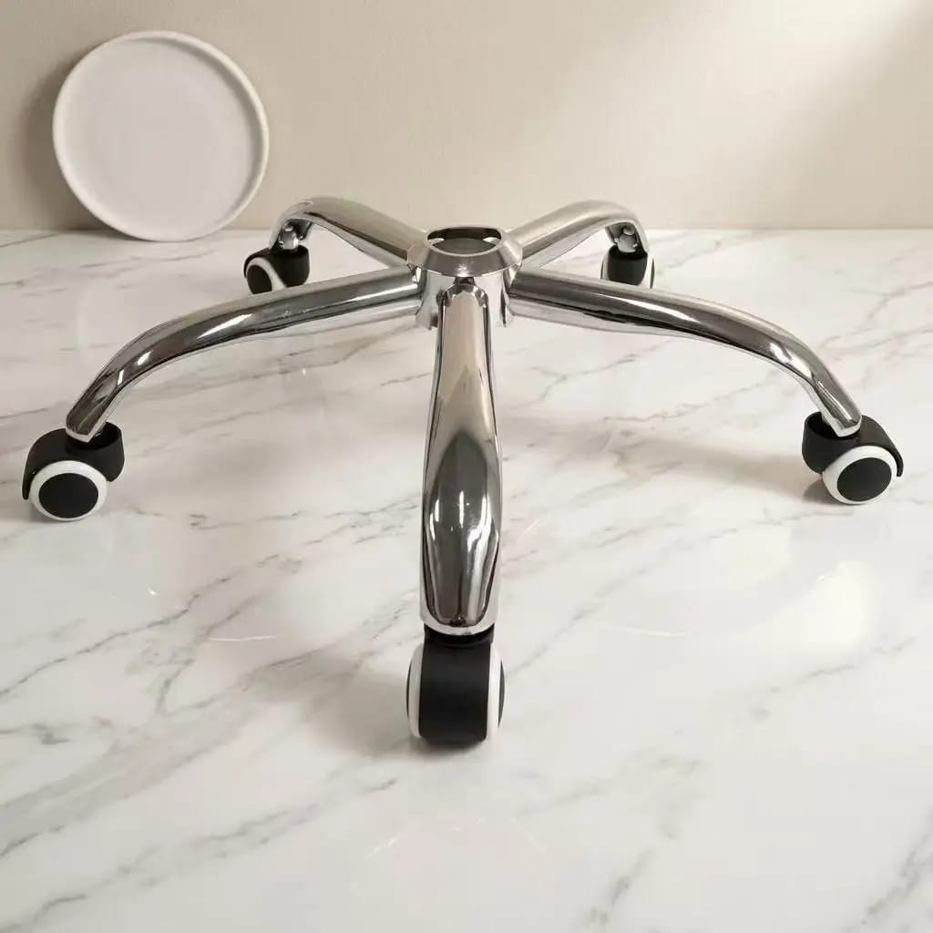 Universal Chrome Metal Office Chair Base with Wheels
